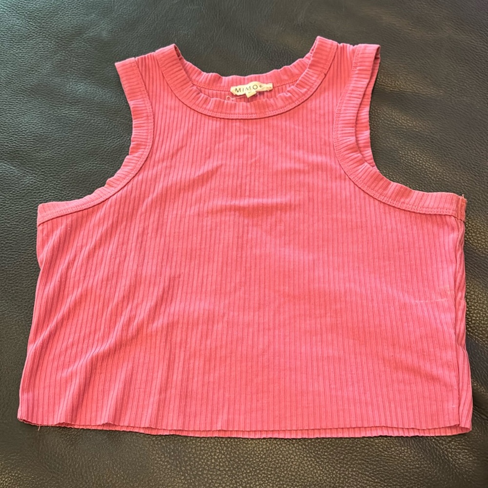 MIMOSA PINK RIBBED TOP